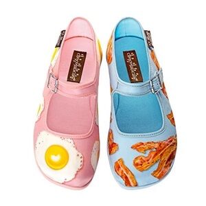 Hot Chocolate Design Breakfast Bacon and Eggs Mary Jane Flats Size 41 11